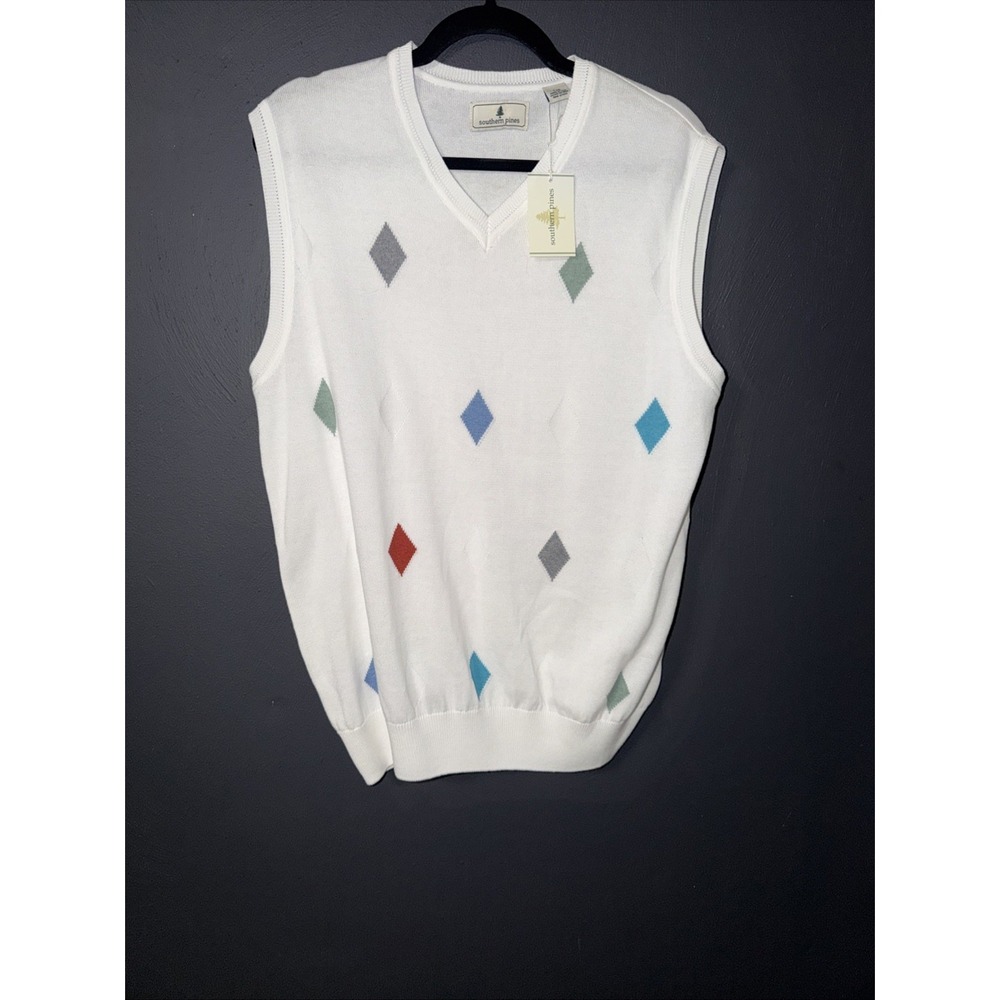 Southern Pines Sweater Vest Size Large NWT 100% Cotton